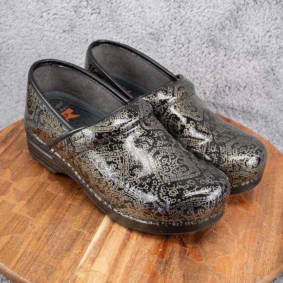 Dansko Women's Professional Metallic Floral Clog Size 40 Nursing US 9.5-10 - Picture 1 of 7